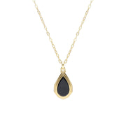 Collier Porte-Photo Bona Fide avec Onyx Noire forme Poire