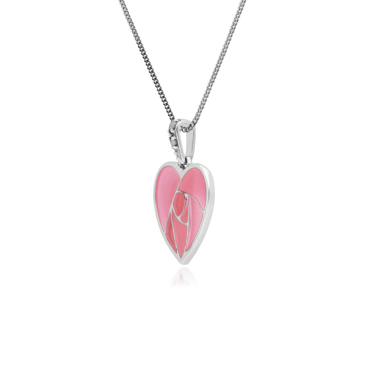 Marcassite Collier, Argent Sterling Marcassite Art Nouveau Rennie Mackintosh Pendentif avec 45cm Chaîne