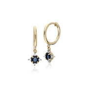 Rubis Boucles D'Oreilles, 9 CT Saphir or Jaune & Diamant Boucles D'Oreilles Cr�oles