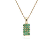 9 CT or Jaune Émaraude Serti Panneau Pendentif sur 45cm Chaîne