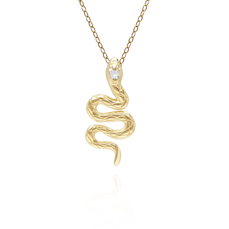 ECFEW™ Pendentif serpent Diamant en or jaune 9 carats