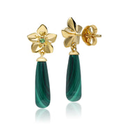 Boucles d'Oreilles Pendantes ECFEW™ 'The Creator' Malachite et Tsavorite