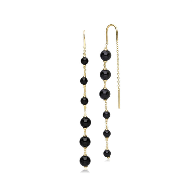 Boucles d'Oreilles Pendantes Asymétriques ECFEW™ 'The Unifier' Onyx Noires