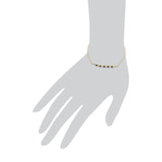 9 ct or Jaune Saphir et Diamant Spirale 19cm Bracelet