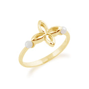 Gemondo Or 375 Or jaune|#Gold Rond Blanc Perle