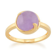 Bague Argent 925 Plaqué Or Jaune Jade Pastel Lavande 'Vita '