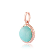 Pendentif et Boucles d'Oreilles Pendantes Boho Argent 925 Plaqué Or Jaune Amazonite Ronde serti Clos