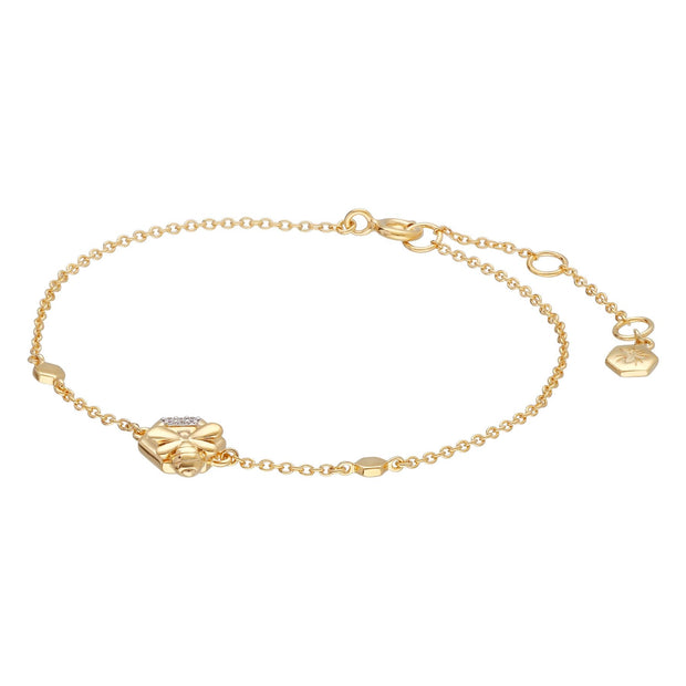 Bracelet Abeilles Collection Honeycomb Or Jaune 375 Diamant