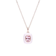 Pendentif Siberian Waltz avec Email & Tourmaline Rose