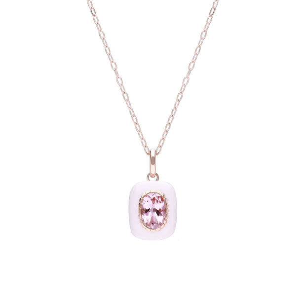 Pendentif Siberian Waltz avec Email & Tourmaline Rose