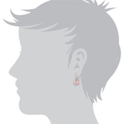 Quartz Rose 'Diantha' Pastel Earrings in 9ct Plaqué Or Rose Argent Sterling
