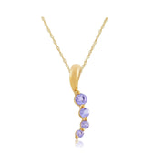 Pendentif Moderne Or Jaune 375 Tanzanite Ronde