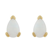 Boucles d'Oreilles Clou Classique Or Jaune 375 Opale Poire