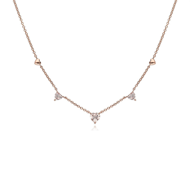 Collier Coeur Or Rose 375 avec Morganite