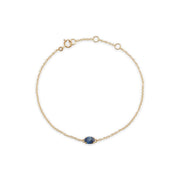 Bracelet Classique Or Jaune 375 Saphir Oval