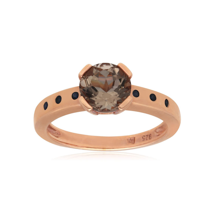 Bague Kosmos Argent 925 Plaqué Or Rose Morganite