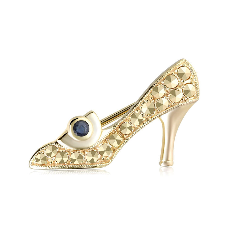 Broche Chaussure Marcassite et Saphir