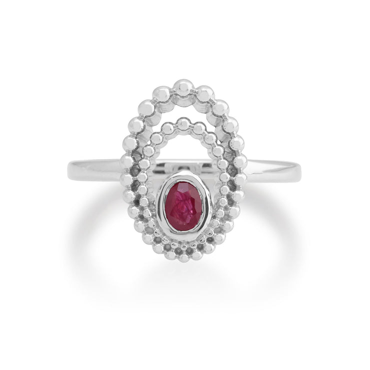 Gemondo Bague Rubis, en Argent Sterling 925 0,24 CT Bague Rubis