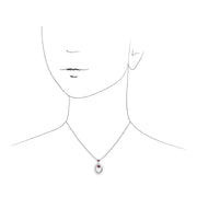 Rubis Collier, en Argent Sterling 925 0,23ct Rubis Pendentif sur 45cm Chaîne