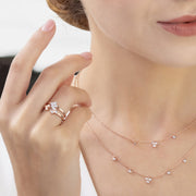 Collier Trilogie Style Choker Or Rose 375 Diamant