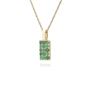 9 CT or Jaune Émaraude Serti Panneau Pendentif sur 45cm Chaîne