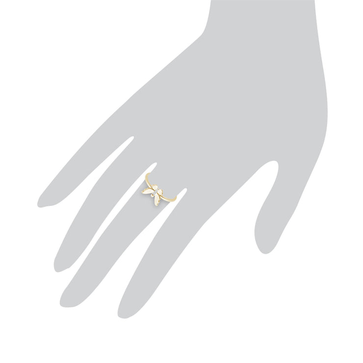 Gemondo 9ct Yellow Gold 0.01ct Diamond Butterfly Ring