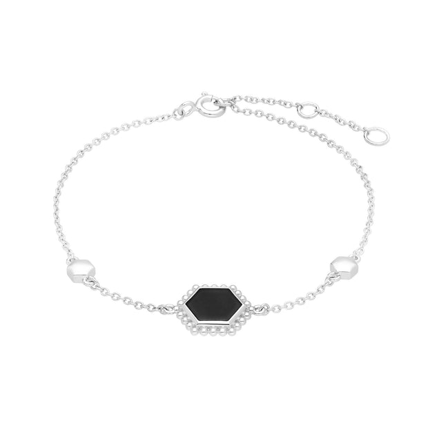 Bracelet Slice Argent 925 Onyx Noir