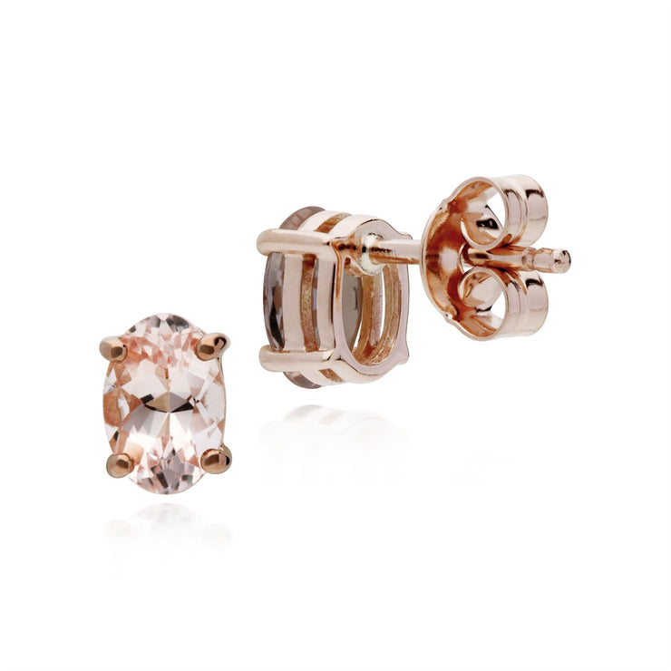 Morganite Oreille, 9ct or Rose 0,81 Carat Morganite Boucles