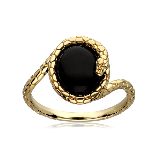 Bague ECFEW™ 'The Ruler' Serpent avec Onyx