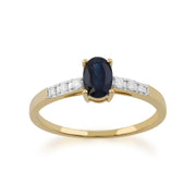 Gemondo Bague Saphir, 9ct or Jaune Saphir & Diamant Ovale Bague Solitaire - Saphir