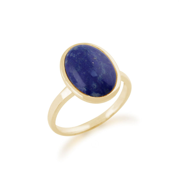 gemondo LAPIS LAZULI Bague, 9 Ct Or Jaune 4.50ct CT LAPIS LAZULI bague