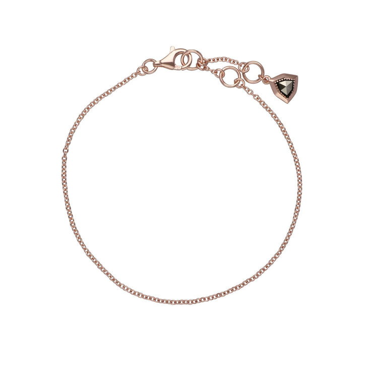 Plaqué or Rose Argent Sterling Protection Marcassite 19cm Bracelet