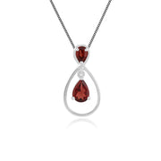 Grenade Collier, 9 CT or Blanc 1.09ct Grenade Pendentif sur 45cm Chaîne