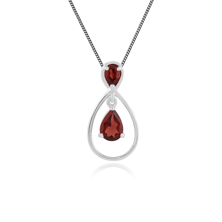 Grenade Collier, 9 CT or Blanc 1.09ct Grenade Pendentif sur 45cm Chaîne
