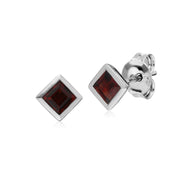 Grenade Boucles D'Oreilles, Argent Sterling Simple Grenade Chaton Carré Boucles D'Oreilles