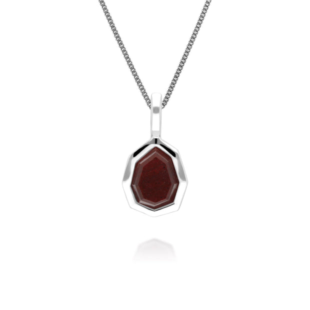 Pendentif Irregulier B Gem Argent 925 Jaspe Rouge