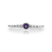 Gemondo Bague Amethyste, en Argent Sterling 925 0,08 CT Améthyste Empillable Pierre de Naissance Bague