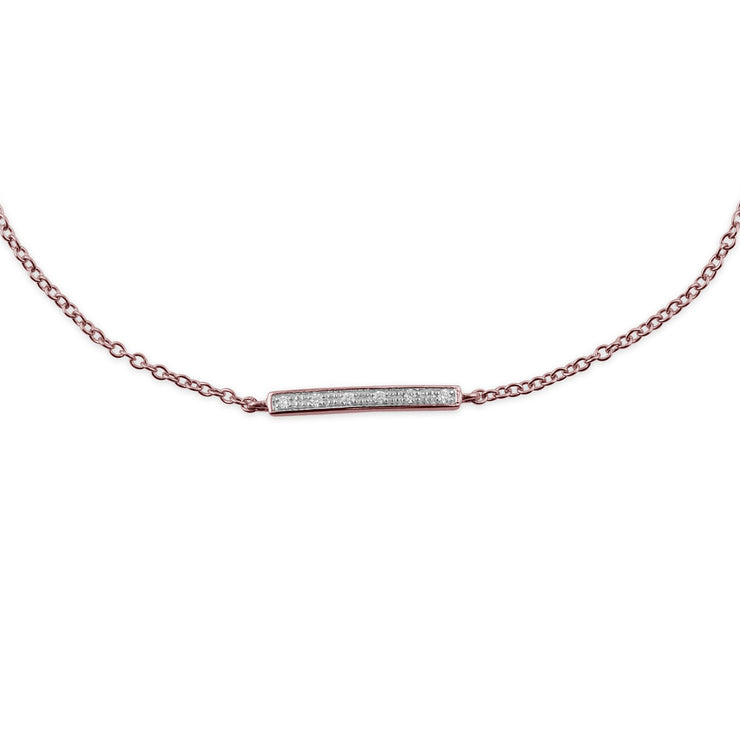 Bracelet de Diamants, 9 Ct or Rose 3pt Diamant 19cm Bracelet