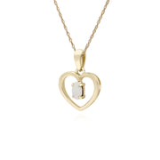 s 9 CT or Jaune Opa Ovale Pierre Unique Coeur Pendentif sur 45cm Chaîne