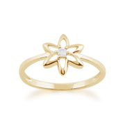 Gemondo 9ct Yellow Gold 0.03ct Diamond Spring Starflower Ring