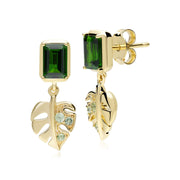 Boucles d'Oreilles Feuilles ECFEW™ 'The Creator' Diopside de Chrome et Péridot