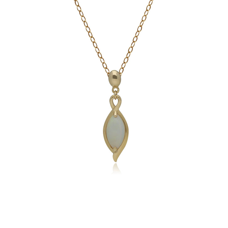 Pendentif Classique Or Jaune 375 Opale Marquise