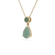 Pendentif Classique Or Jaune 375 Jade Poire & Ronde