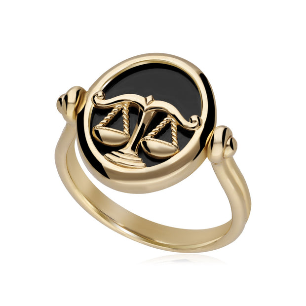 Bague Zodiaque Balance Onyx Noire