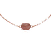 s Plaqué or Rose Argent Sterling Rhodochrosite Ovale 19cm Bracelet
