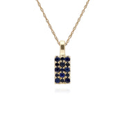 9 CT or Jaune Saphir Serti Panneau Pendentif sur 45cm Chaîne