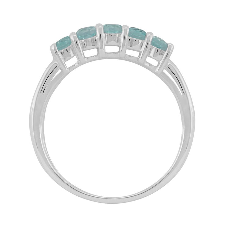 ARGENT STERLING 0.88CT CT Naturel Blue Topaz Classic cinq Pierre Bague Style