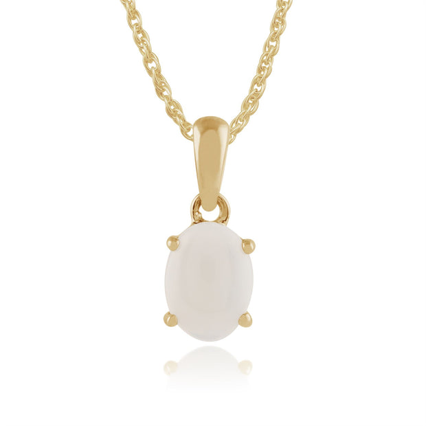 Pendentif Classique Or Jaune 375 Opale Oval