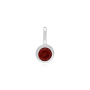 Pendentif Classique Cadenas Cœur Torsadé Argent 925 et Charms Grenat