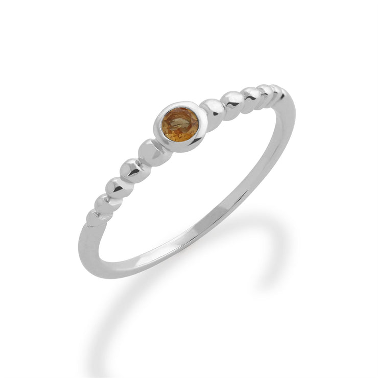 gemondo Citrine Bague, en argent sterling 925 0.08ct CT CITRINE empillable PIERRE DE NAISSANCE bague